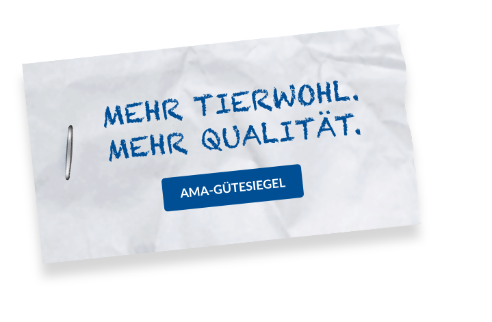 Ein Zettel mit der Aufschrift "Duroc Strohschwein. Wie alles begann"